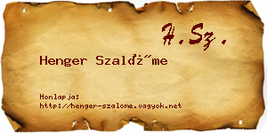 Henger Szalóme névjegykártya
